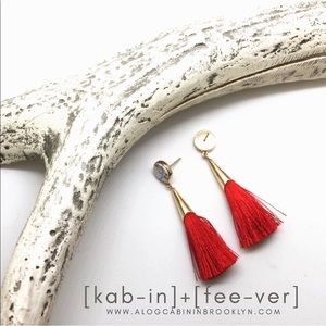 Marble Cone Tassel Stud - Ruby